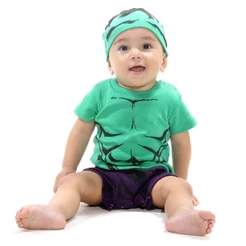 Fantasia Infantil Hulk Bebê Body Curto C/ Touca Abrakadabra