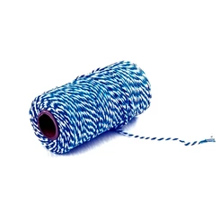 Fio Barbante Azul e Branco - 50m - 1 unidade - Rizzo Distribuidora