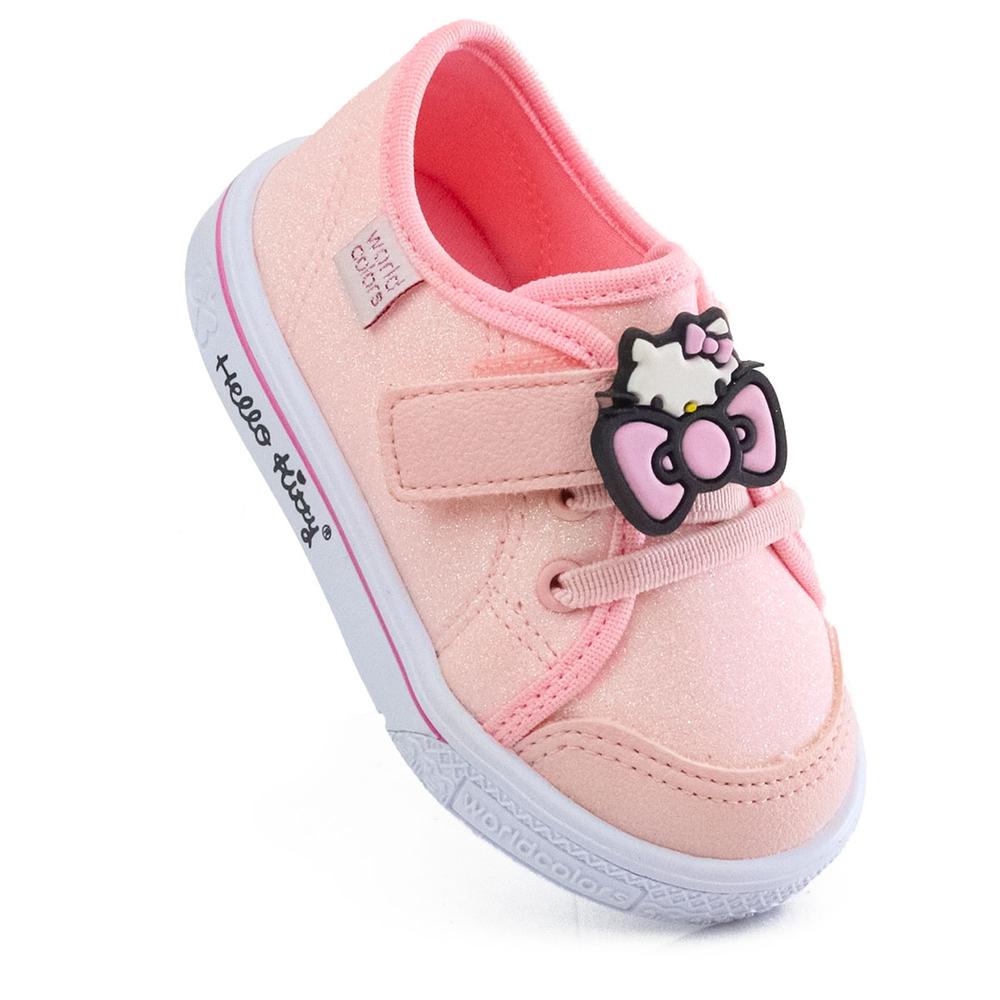 Tênis Infantil Feminino  Hello Kitty by WorldColors - Rosa