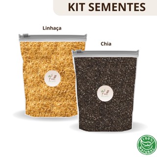 Semente de Chia e Semente de Linhaça Natural Kit