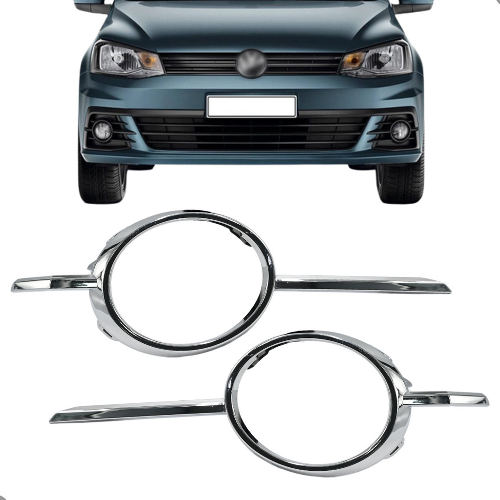 Kit Moldura Farol Milha Aro Cromado Gol Voyage G7 2017 2018 2019