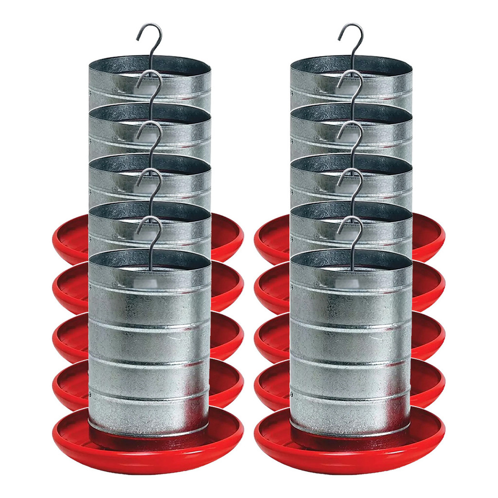 Kit 10 Un. Comedouro Tubular Frango Aves Galinhas Faisão 15kg