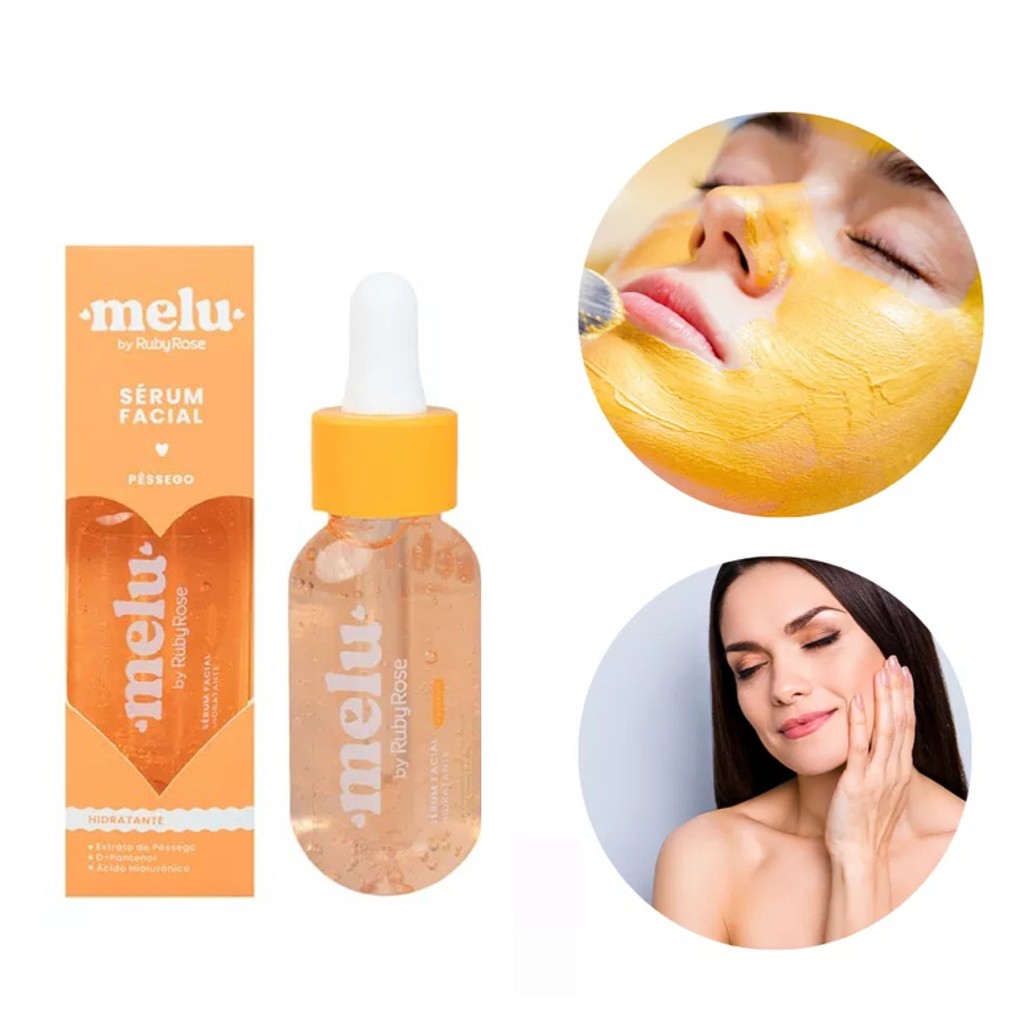 Kit 2 Sérum Facial Hidratante Pêssego Melu By Ruby Rose Tipo de pele Normal