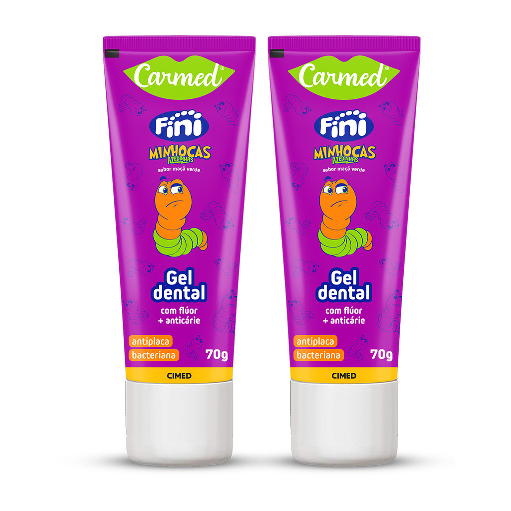 Kit 2 und Gel Dental Carmed Fini Minhocas 70g em Oferta na Shopee