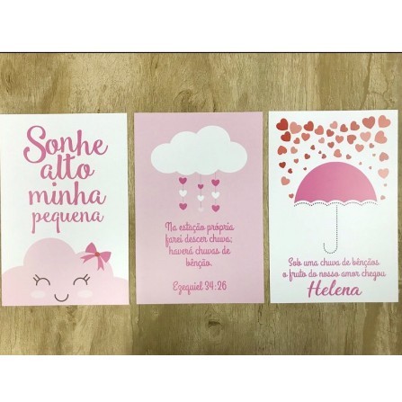 Quadro Placa Decorativa Infantil Quarto Menina Bebe 20x30cm Personalize com eu nome