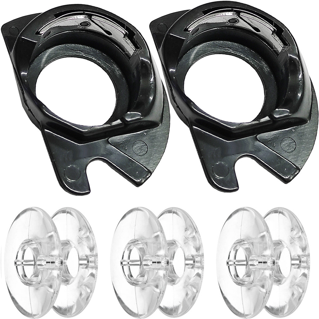 2 Caixa De Bobina Singer Apolo Plastica Original + 4 Bobinas