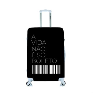 Capa Protetora Para Mala Viagem Personalizada Pequena A Vida Não É Só Boletos