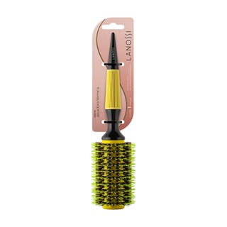Escova de Cabelo Alisadora Térmica com Cerdas Mistas 33mm Ceramic Yellow Lanossi