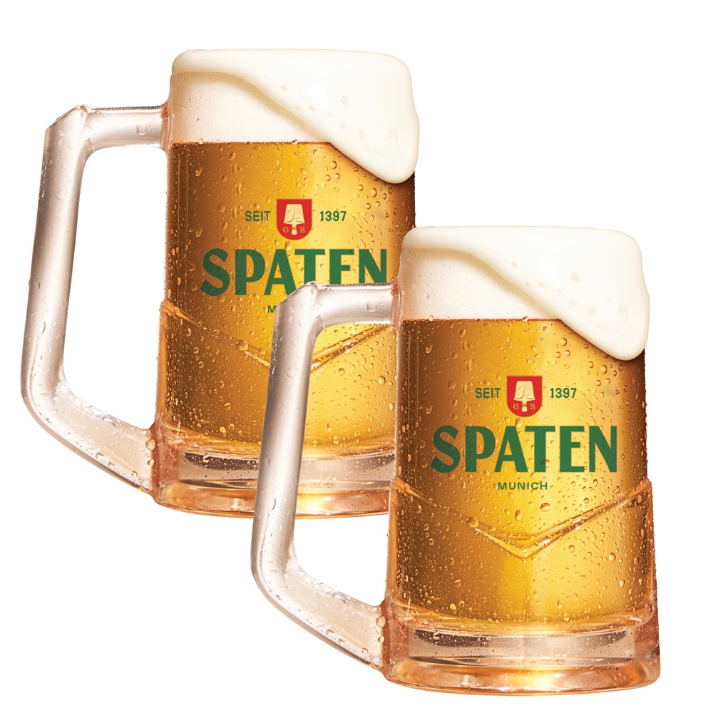 CANECA DE CERVEJA SPATEN VIDRO 400ML 2 PEÇAS