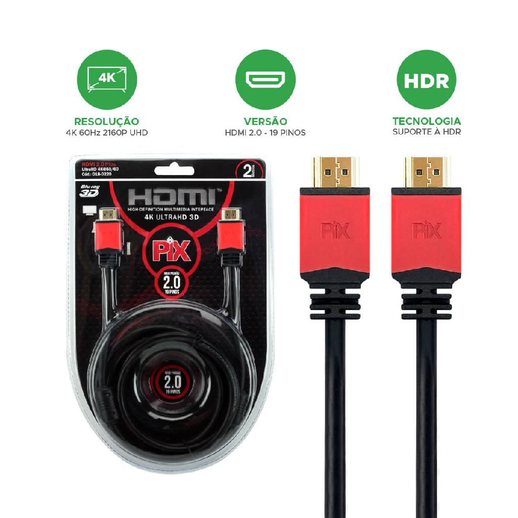 Cabo Hdmi Premium 2M 2.0 4k Ultra Hd 3d 2160p Original Pix