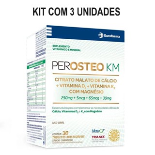 Kit Perosteo KM Sabor Caramelo Com 3 Unidades De 30 Tabletes Mastigáveis Cada