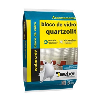 Argamassa Fermaglass para Bloco de Vidro 5Kg branca Quartzolit