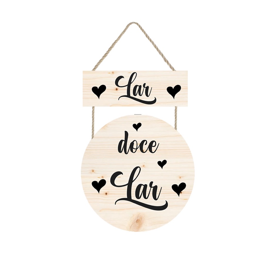 Placa decorativa com frase  Lar doce Lar PL232 em Oferta na Shopee