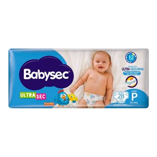 Fralda Babysec Ultrasec Tamanho P Pacote Jumbo 28 Unidades Descartáveis