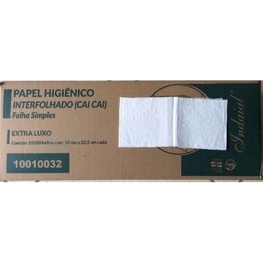 Papel Higiênico Interfolhado Cai Cai Folha Simples 10000 Uni
