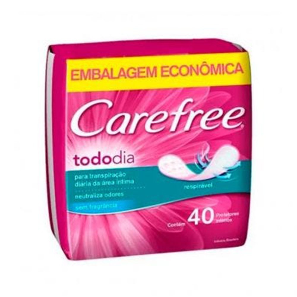 Absorvente Carefree Todo Dia s/ perfume c/40un em Oferta na Shopee