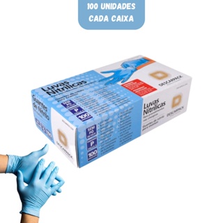 Luva Nitrílica Azul Descarpack com 100 Unidades em Oferta na Shopee