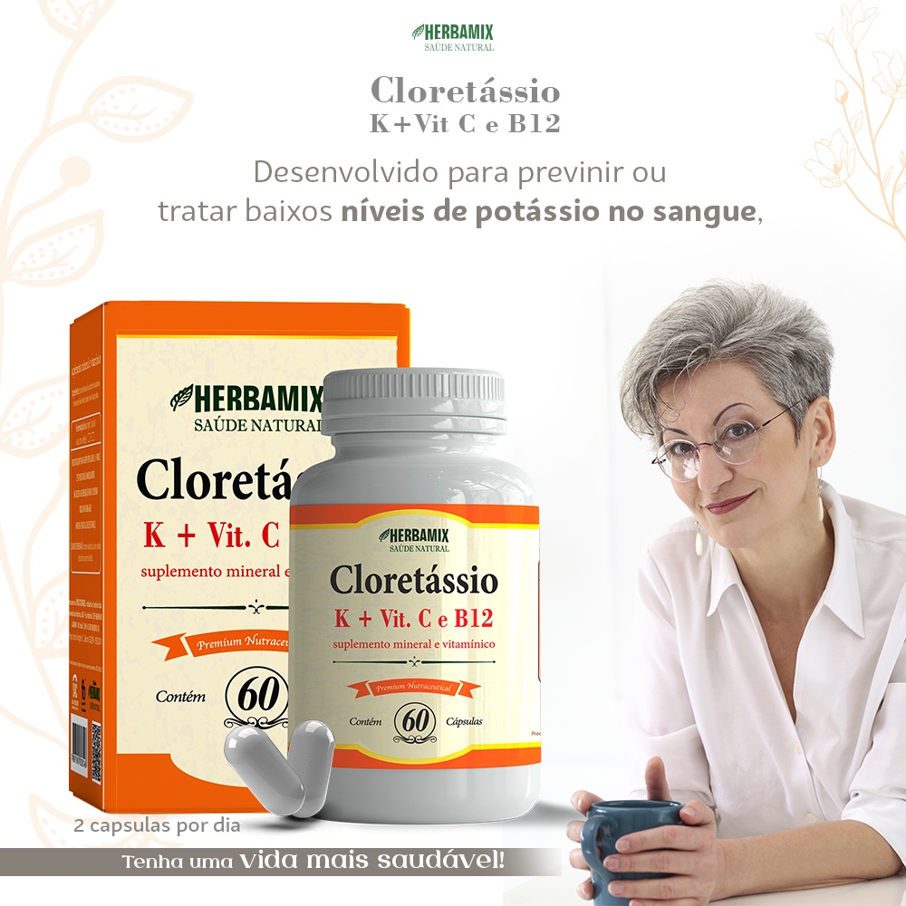 Kit 3 Cloreto Com Vitamina B12 e C - Potássio Frasco - 200ML