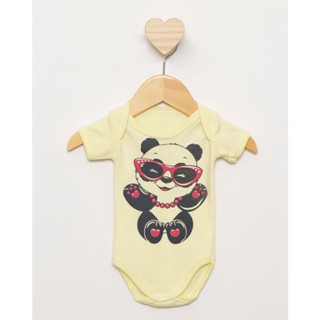 Body Bebê Manga Curta Estampa Sortida Amarelo