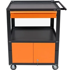 Carrinho para Ferramentas Semi Fechado Cinza/Laranja Desmontável Suporta 120kg - Presto