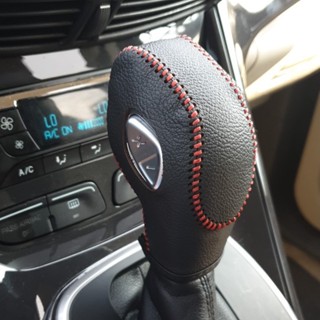 Couro AT Gear Shift Botão De Mudança De Marcha Capa Colares Para Ford New Fiesta MK7 2009-2015 Ecosport 2012-2017 Acessórios