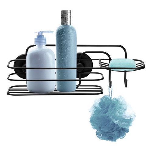 Prateleira Porta Shampoo Fixação com Fita Dupla Face 3M Sem Furos Black Arthi em Oferta na Shopee