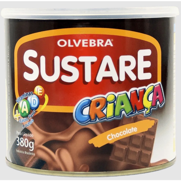 Sustare Criança Sabor Chocolate Sem Glúten e Lactose Olvebra 380g