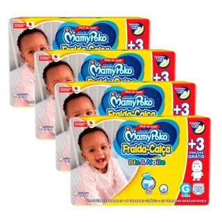 Kit 4 Fralda Calça MamyPoko Dia e Noite Tamanho G 22 + 3 Unidades cada