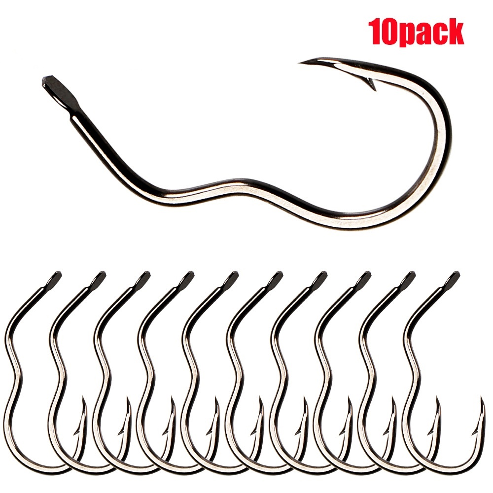 10pcs Anzol De Pesca Automático Anti-Queda De Peixe Linha Dupla Barbela Com Titanium Manganese Alloy Magic Handy