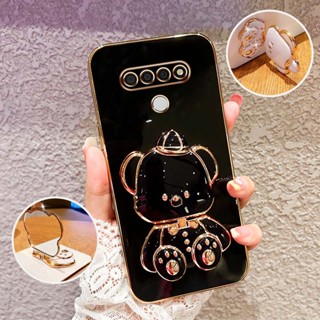 Capa De Proteção Para Telefone À Prova De Choque LG Stylo 6 4G K51 Cute 3D Hatted Baby Bear Stand