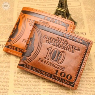 Carteiras RFID Em Couro Para Homens , Curtas Padrão Dólar Vintage Multifuncionais Cartões De Crédito , Bolsa Dinheiro Do Dia Dos Namorados