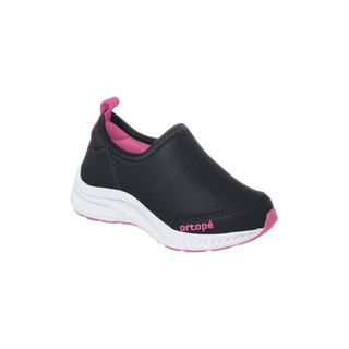 Tênis Infantil Feminino Ortopé Dna Flex Calce Fácil Preto e Pink em Oferta na Shopee