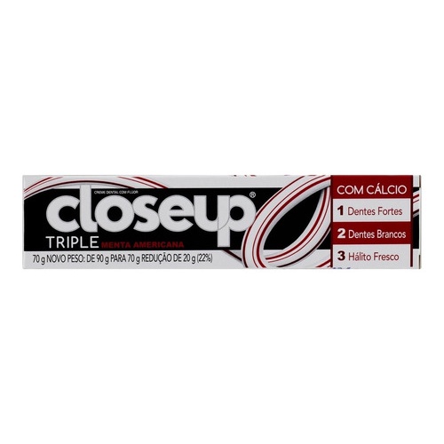 Creme Dental Closeup Triple Menta Americana C/ Calcio 70g