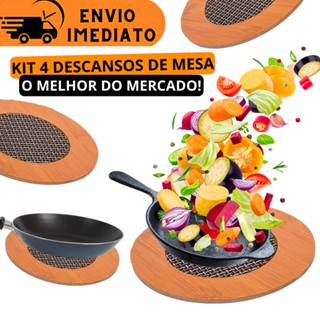 Jogo Kit 4 Descansos de Panela Mesa Suporte Para Panela De Bambu Para Mesas Porta Panelas Apoio Para Panelas Porta Copos Descanso Para Panelas