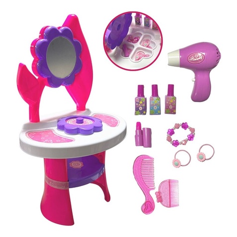 Brinquedo Kit Penteadeira Infantil E Acessórios De Beleza