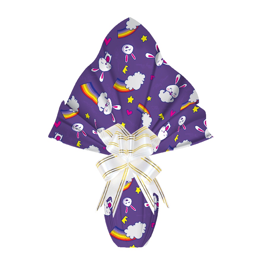 25 FOLHAS P/ OVO DE PÁSCOA METALIZADA 69X89 ROXO ARCO IRIS  Luckyfest