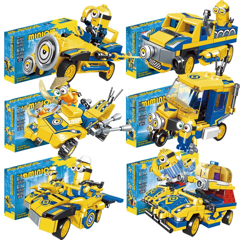 Kit 6 Carrinhos Bonecos Os Minions Action figure anime cartoo miniaturas
