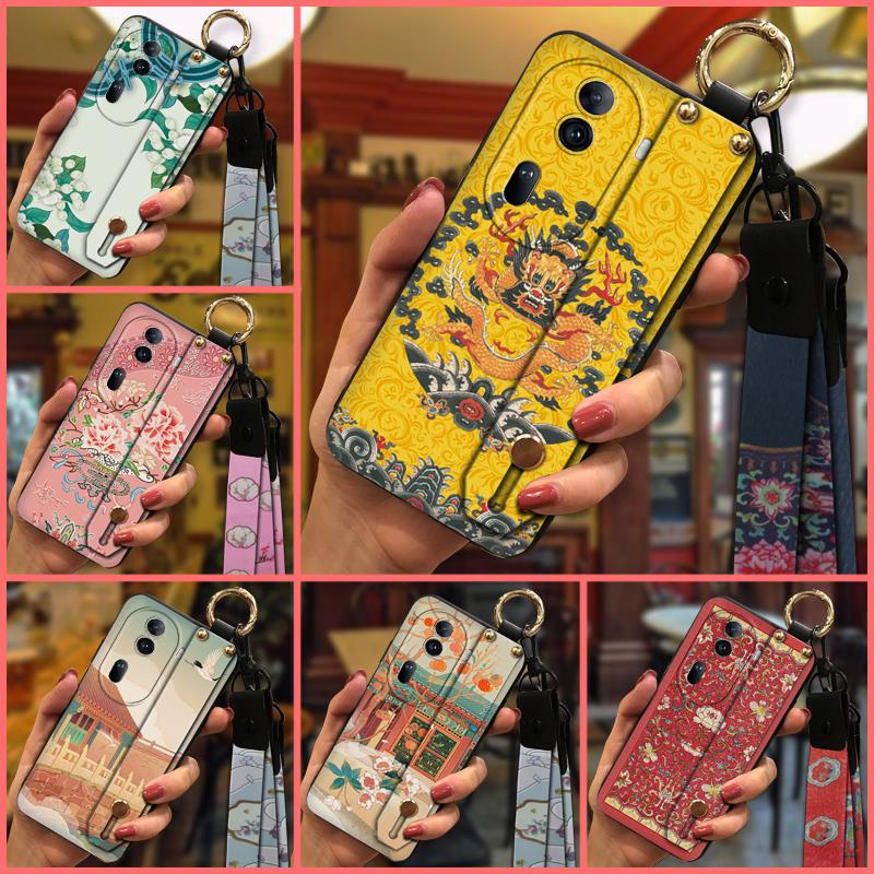 Wrist Strap Chinese style Phone Case For OPPO Reno11 5G Fashion Design Soft case Dirt-resistant Back Cover protective