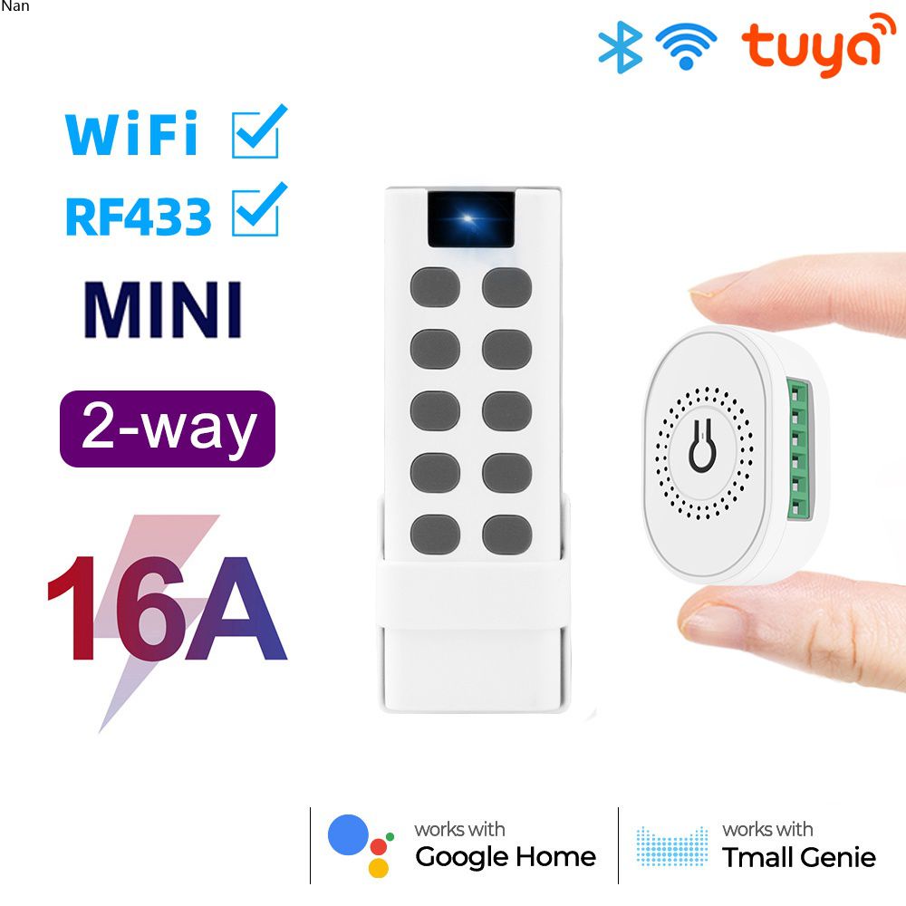 Graffiti WiFi + 433 Switch 16A Smart Double Control Timer Kit De Retroajuste De Controle Remoto De Voz Sem Fio