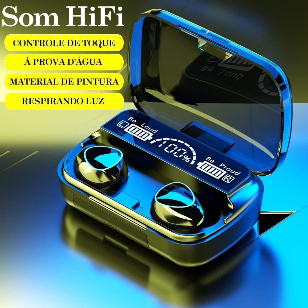 Fone M10 De Ouvido bluetooth 5.3 Sem Fio tws Estéreo Com Pod Carregador