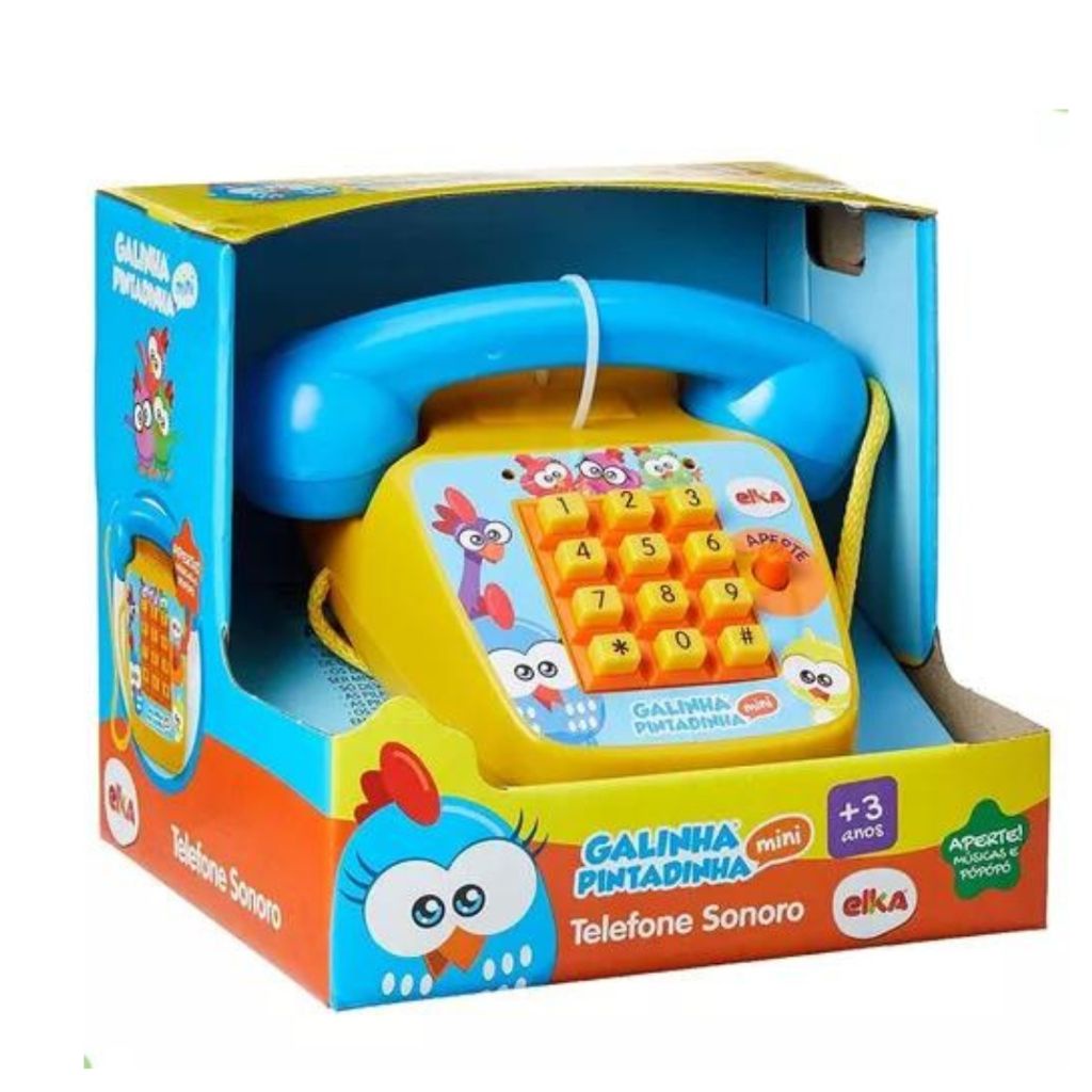 Brinquedo Telefone Sonoro Galinha Pintadinha Música 1087 - Elka em Oferta na Shopee