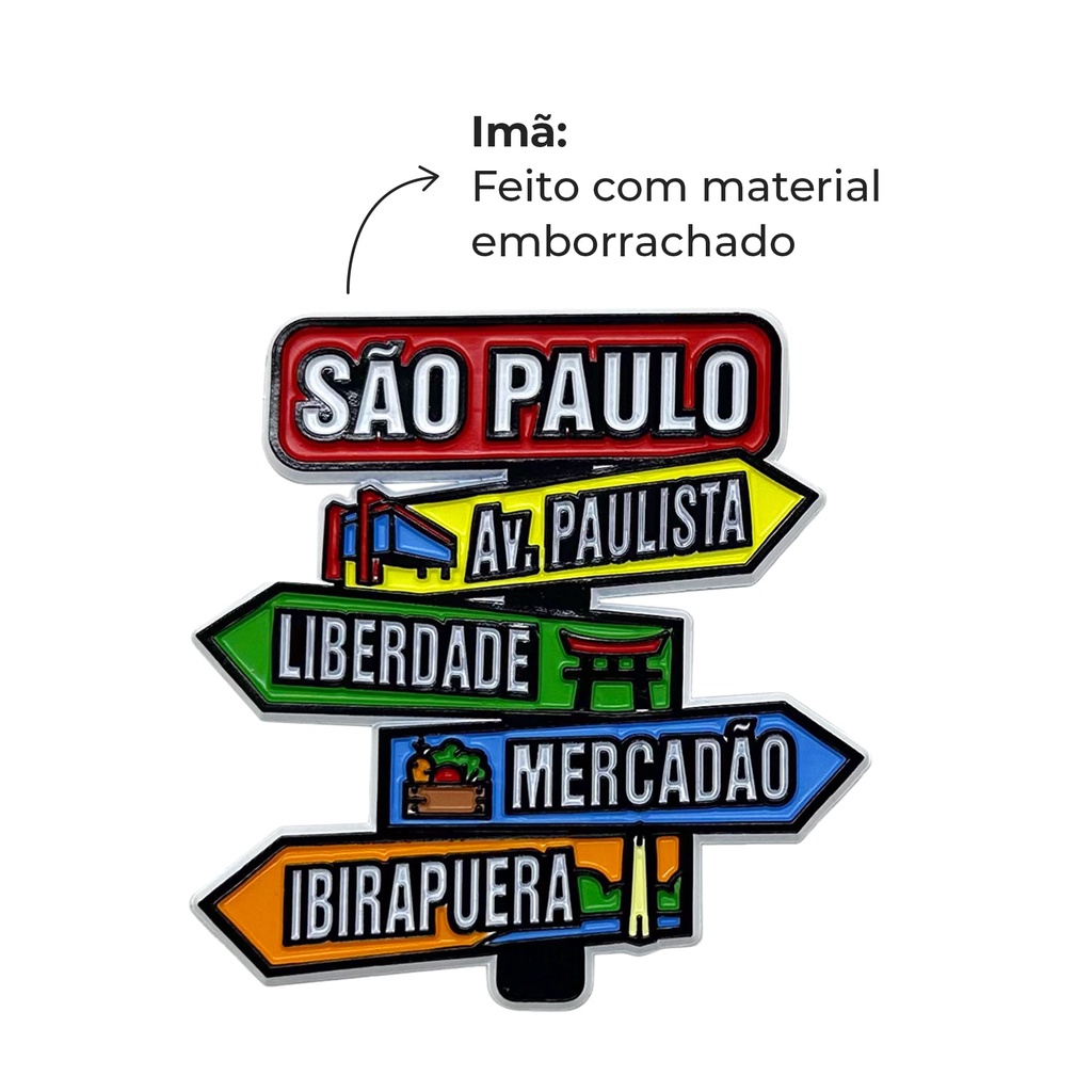 Imã Pontos Turísticos São Paulo Emborrachado De Geladeira - Lembrancinhas de São Paulo