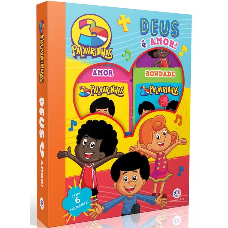 Livro Box com 6 Minilivros 3 Palavrinhas - Deus é amor! em Oferta na Shopee