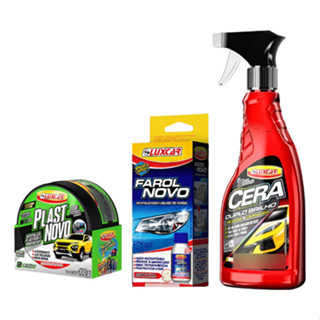 Kit Luxcar- Farol Novo, Renovador, Cera Líquida Duplo Brilho em Oferta na Shopee