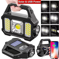 Lanterna solar Recarregável led À Prova D'água Lâmpada De Trabalho De Busca Longa Alcance Luz De Emergência potente