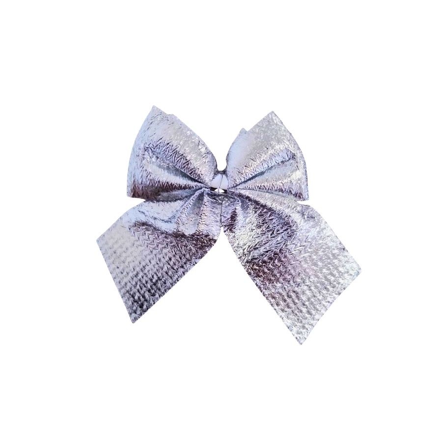 Mini Laços Para Árvore de Natal - Prata - 6cm - 12 unidades - Rizzo