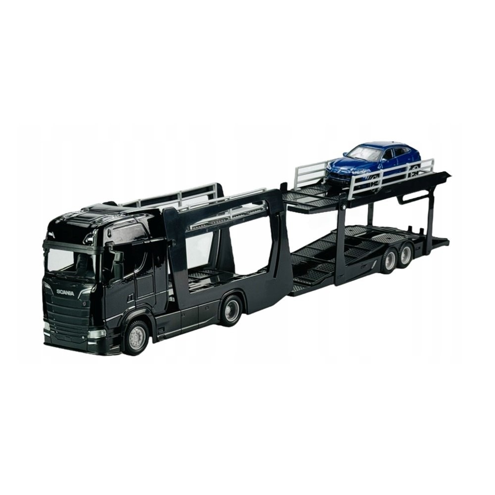 Miniatura Caminhão Cegonha Scania c/ Lamborghini Urus - Haulers - Street Fire - 1:43 - Burago