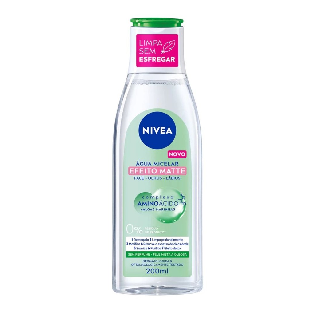 Água Micelar Nivea MicellAIR Solução de Limpeza 7 em 1 Efeito Matte 200ml