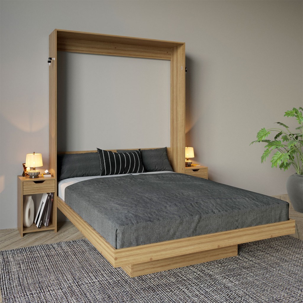Cama de Casal Articulada 2 Mesas de Cabeceira 2 Gavetas CM8041 - Tecno Mobili - Home & Living