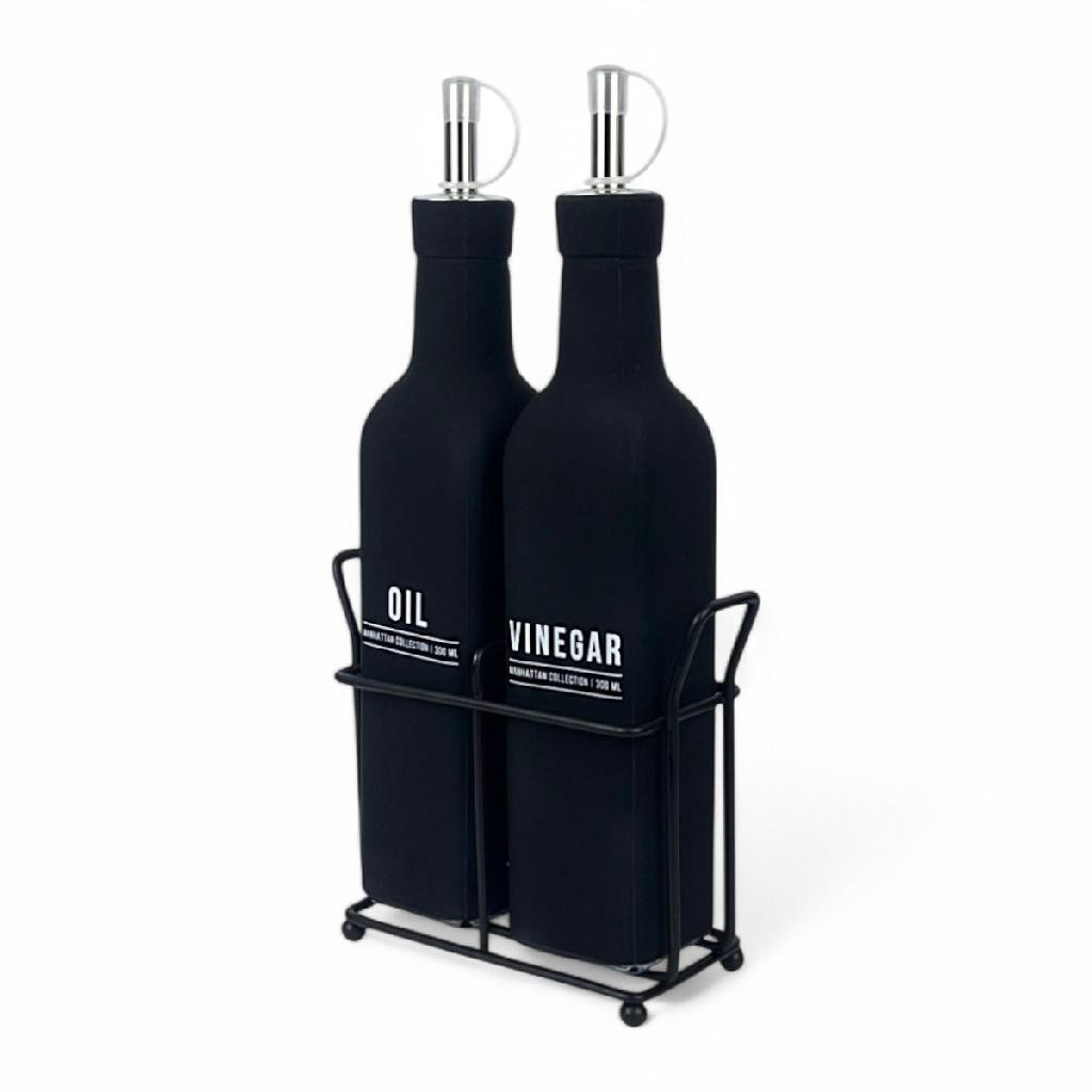 Galheteiro Manhattan Suporte Porta Azeite Vinagre 300ml 2pc
